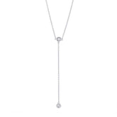 0.07ct 14k White Gold Diamond Lariat Necklace